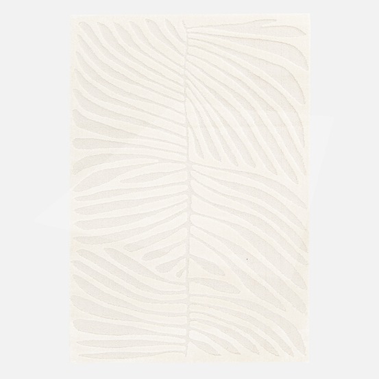 Tapis intérieur motif en relief végétal crème lily