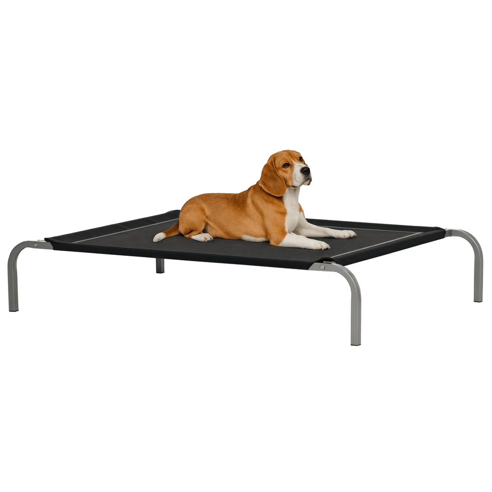 Lit surélevé xl chien textilène intérieur extérieur haute ventilation 110x75x20cm noir - comfortxl outdoor living
