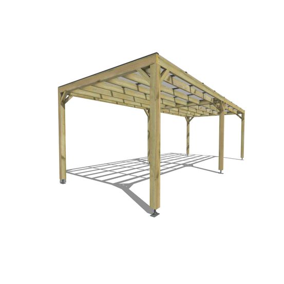 Pergola bois • 8m x 3m • indépendante • sens largeur • couverture étanche transparente incluse • livraison comprise