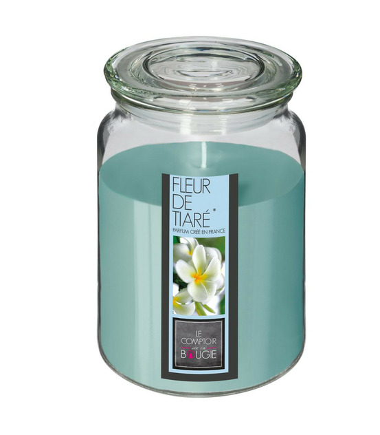 Bougie parfumée fleur de tiaré pot en verre 510 g