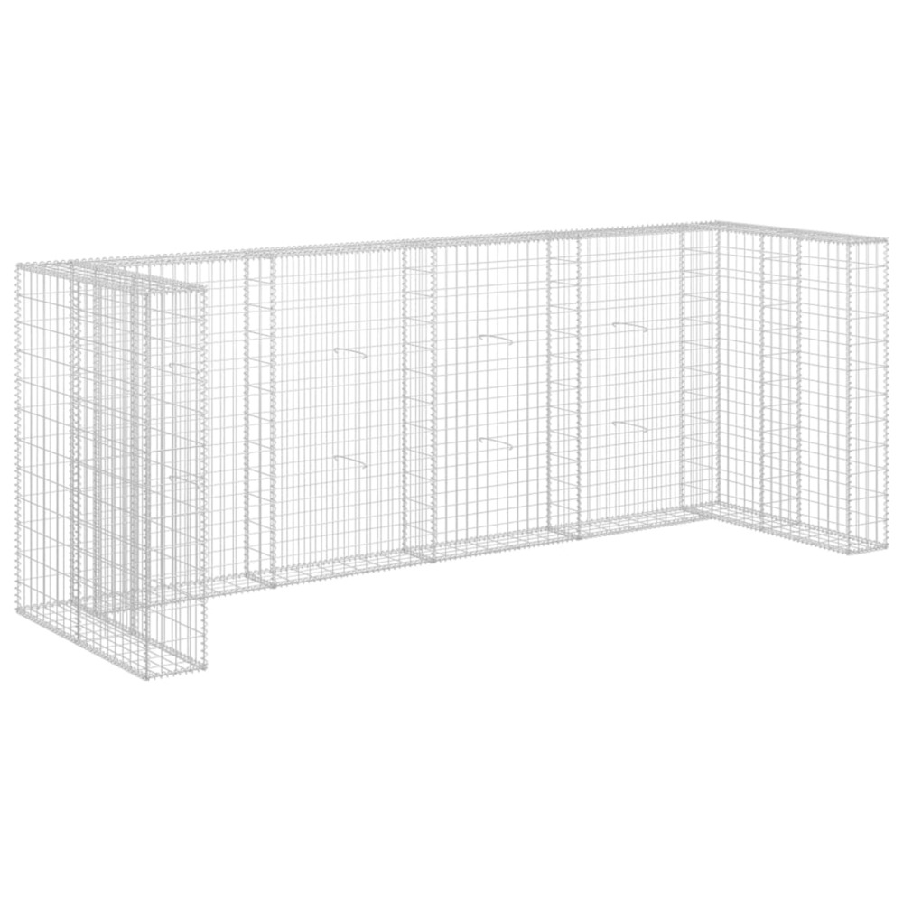 Mur en gabion pour poubelles acier galvanisé 320x100x120 cm