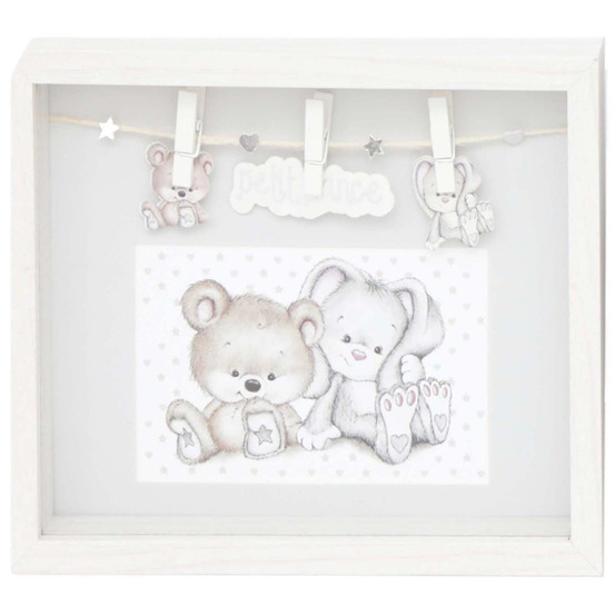 Cadre blanc en bois bébé pour photo 10 x 15 cm petit prince
