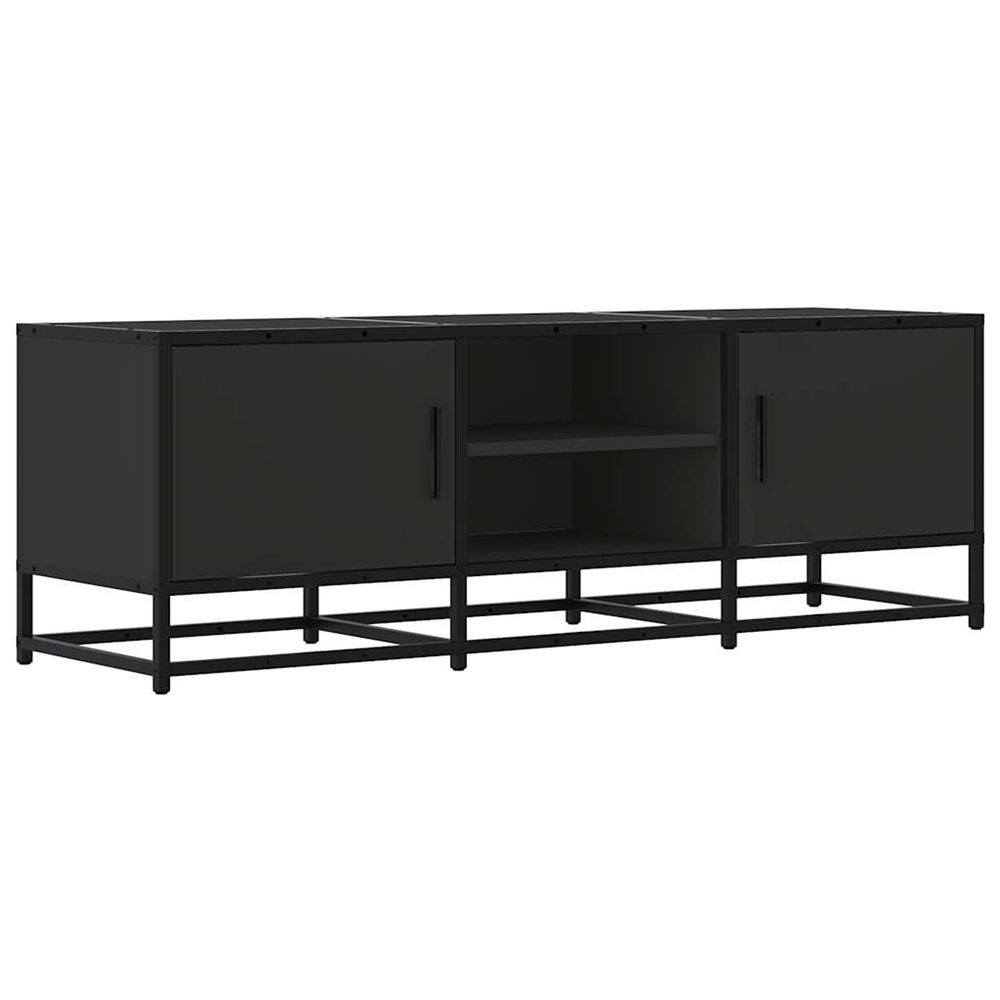Meuble tv noir 120x35x41 cm bois d'ingénierie et métal