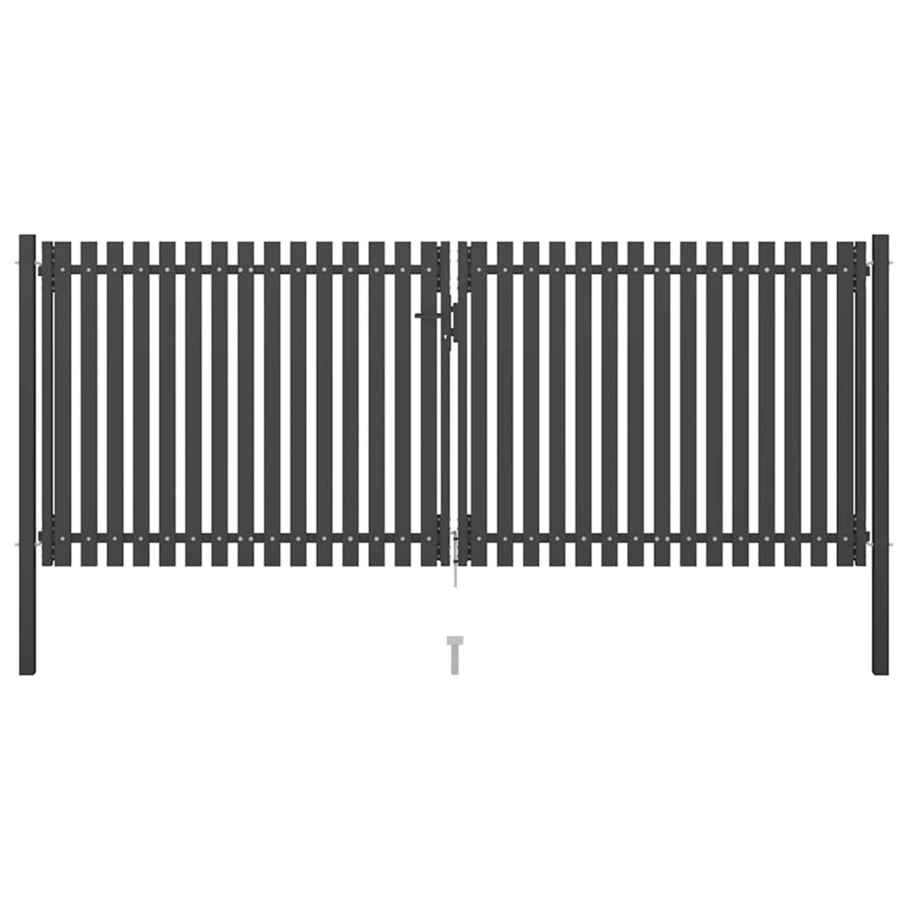 Portail de jardin en acier 400 x 125 cm anthracite