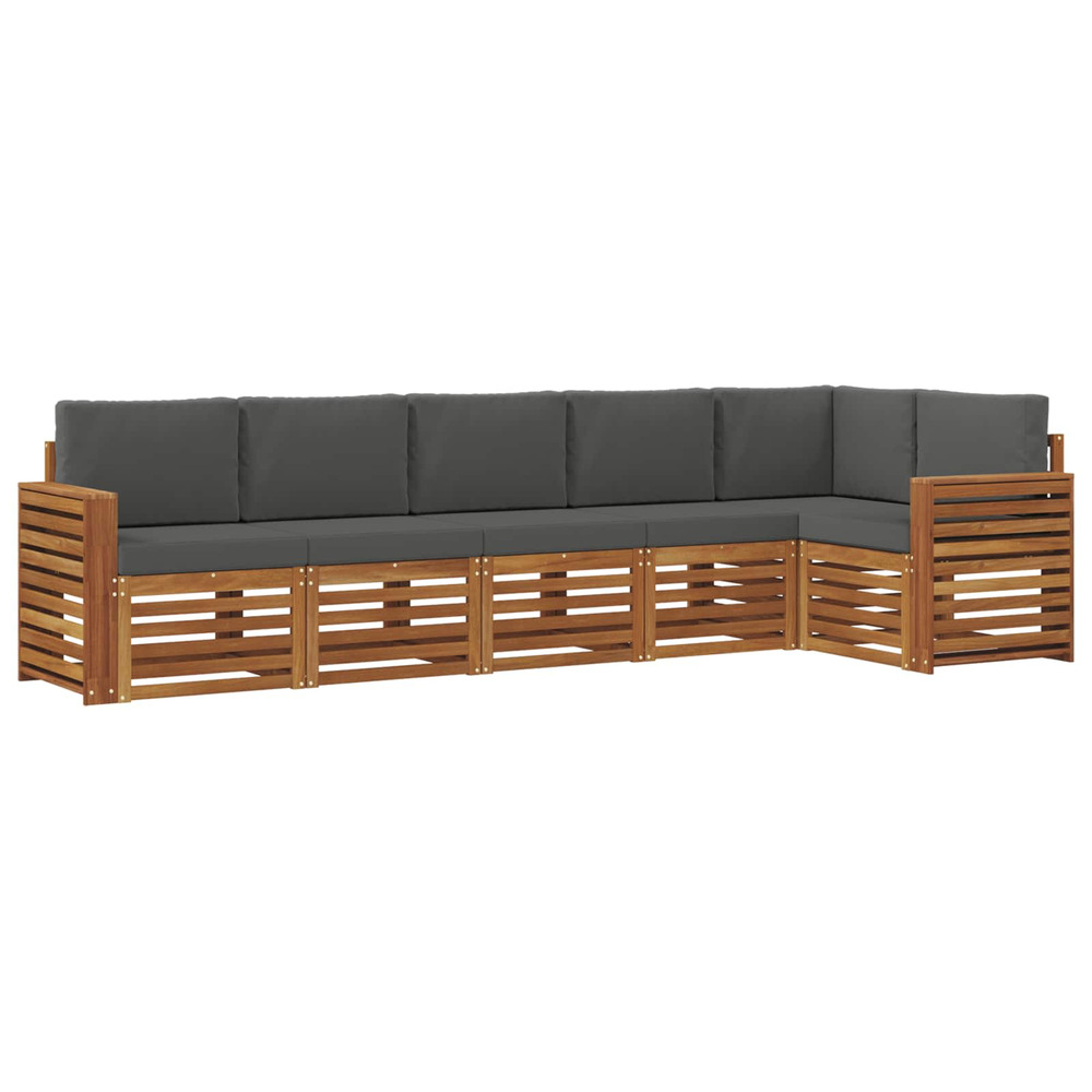 Ensembles de canapés avec coussin 6 pcs naturel et anthracite