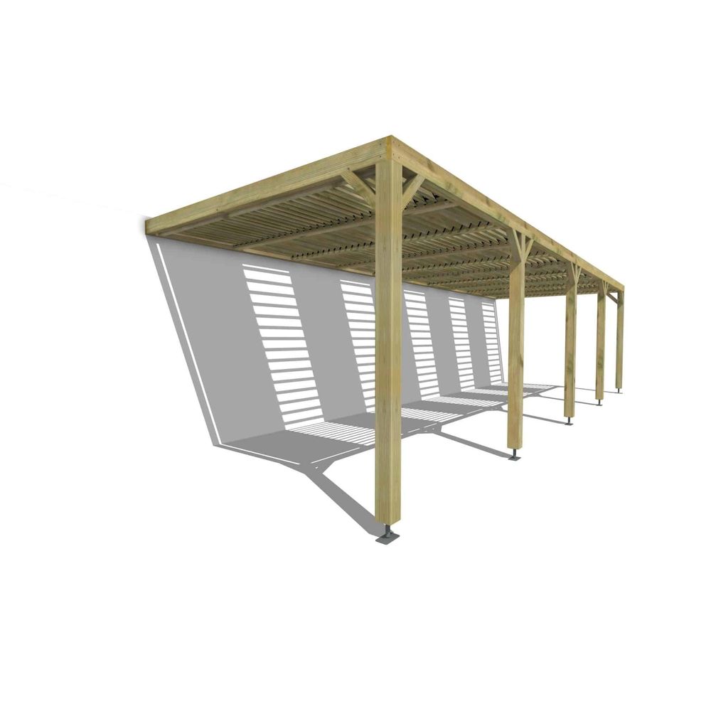 Pergola bois • 10m x 3m • adossée • sens profondeur • lames orientables bioclimatiques incluses • livraison comprise