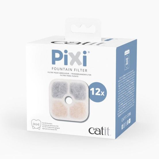 Filtres de rechange pour fontaine a eau pour chats - catit - pixi - 12 pieces - filtration triple action