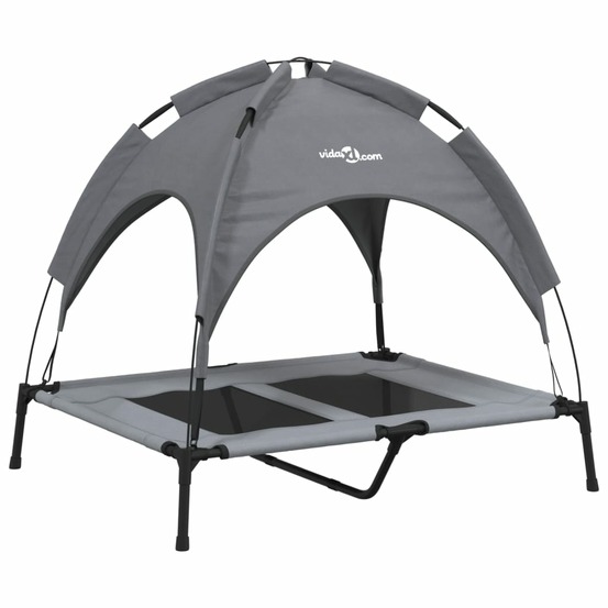 Lit pour chien avec auvent anthracite tissu oxford et acier