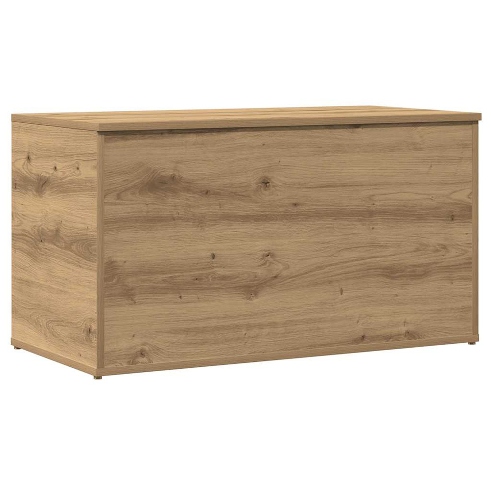 Coffre de rangement chêne artisanal 84x42x46 cm bois ingénierie