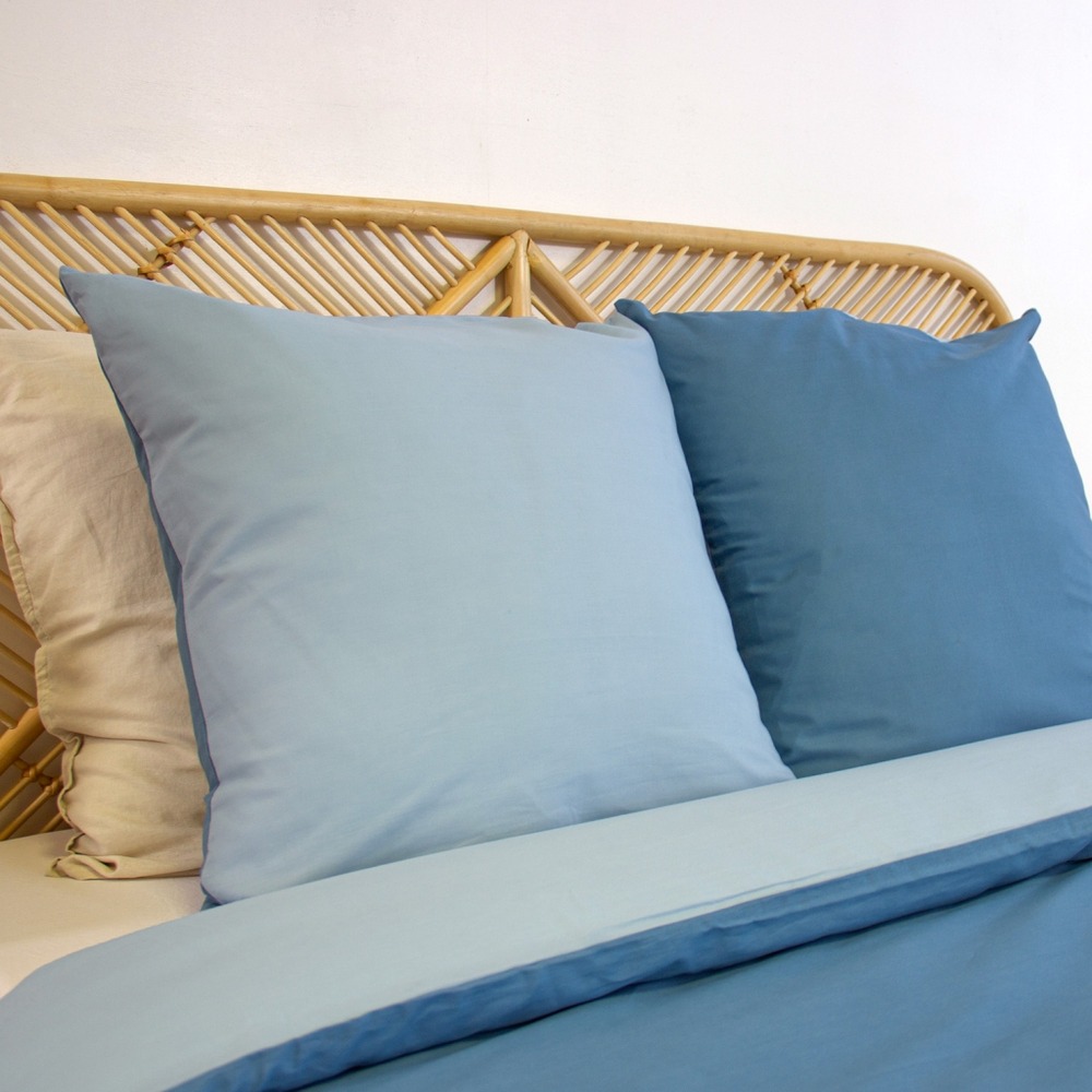 Parure de lit coton et lyocell 2 places bleu - sia