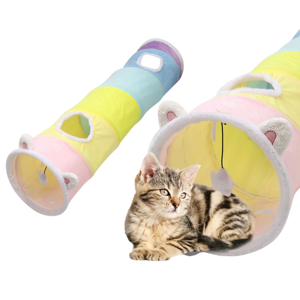 Tunnel interactif plisable pour chat résistant