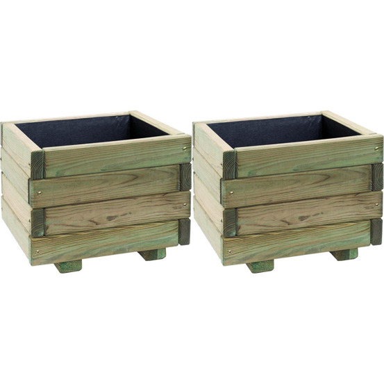 Bac à fleurs en pin traité first (lot de 2)