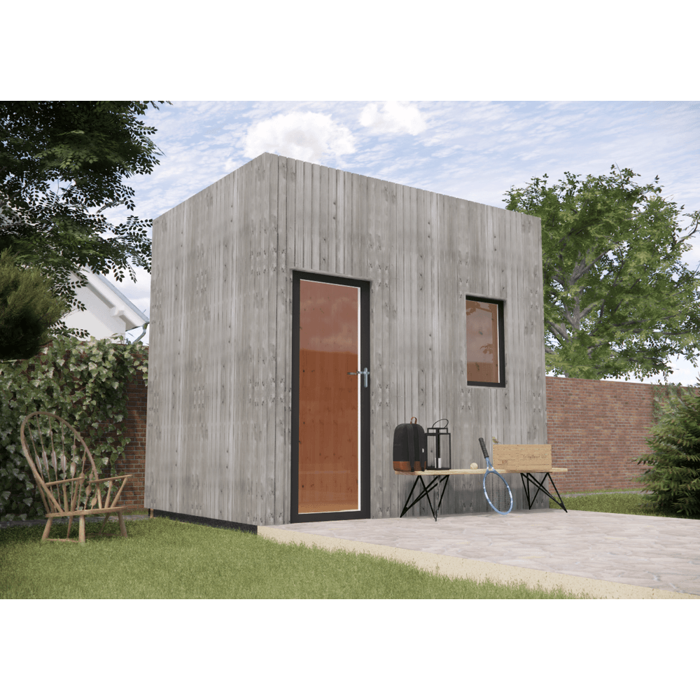 Studio de jardin bien isolé en bois 3,3 x 2,4 x 3,2 m / isolation re2020 / menuiseries alu k-line