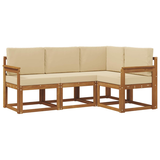 Ensemble de canapés d'extérieur 4 pcs naturel et beige