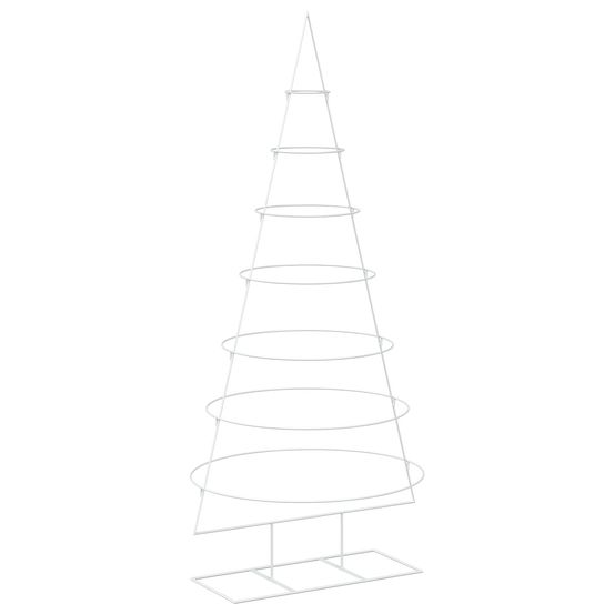 Sapin de noël en métal avec support kuopio 210 cm acier blanc