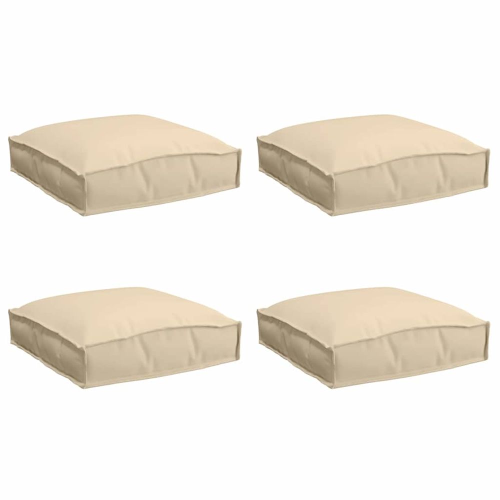 Coussin 4 pc tissu oxford beige 40 x 40 x 8 cm