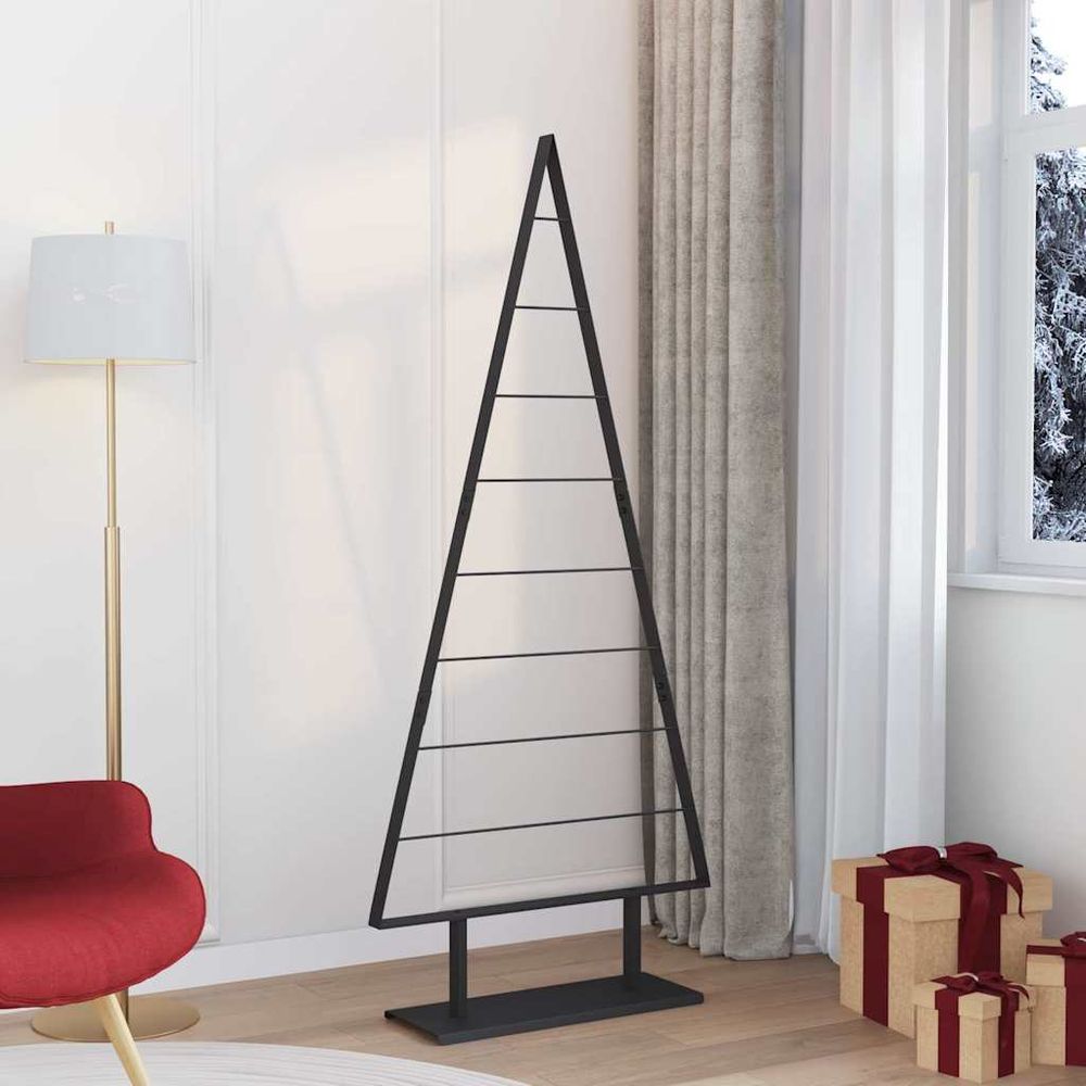 Sapin de noël design en acier décoration moderne pour intérieur extérieur noir 180 cm