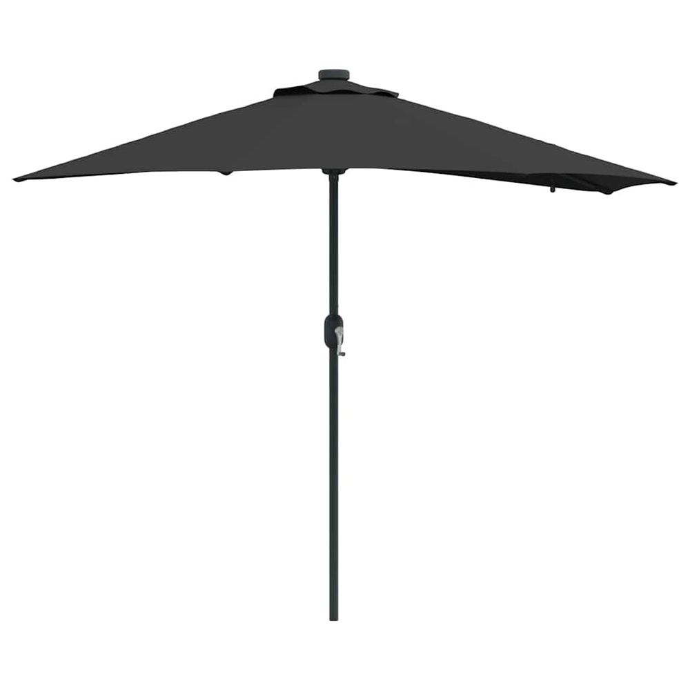 Parasol de jardin noir 294 x 150 x 223 cm polyester et acier