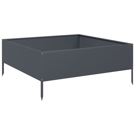 Lit surélevé de jardin anthracite 100x100x41 cm acier
