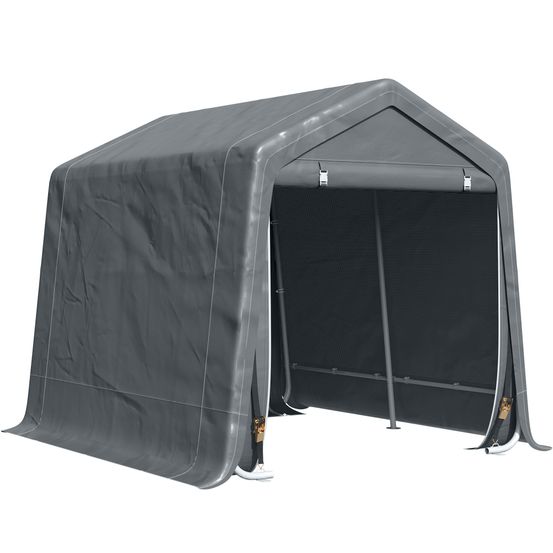 Tente garage auto véhicules métal extérieur housse pe intempéries gris foncé - comfortxl outdoor living