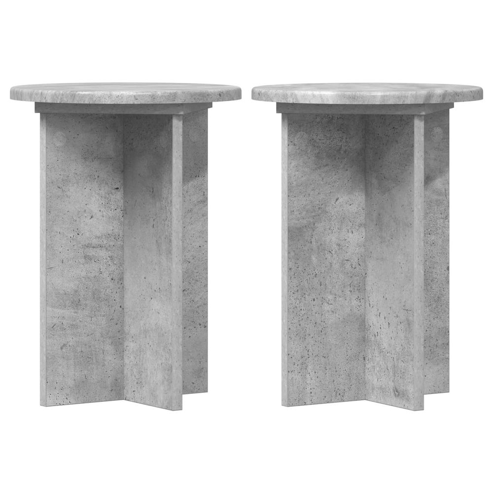Support de plante 2 pièces gris béton ø29,5 x 40 cm