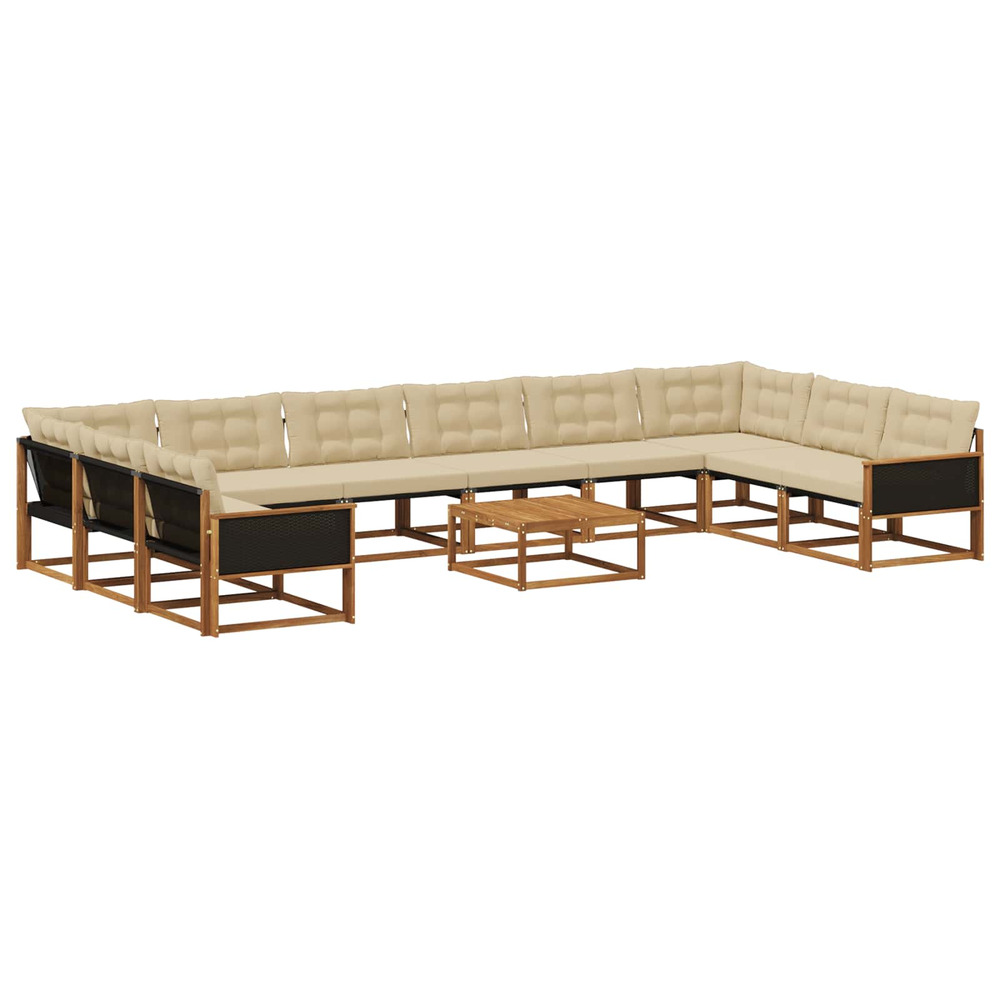 Ensemble de canapés d'extérieur 11 pcs naturel et beige