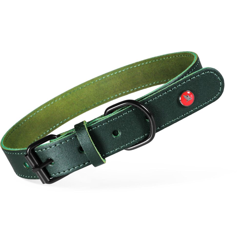 Collier pour chien en cuir véritable réglable 39-49 cm, sangle 25 mm - zolu