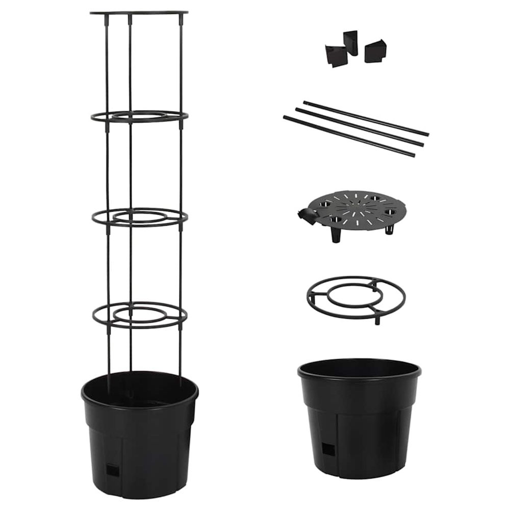 Jardinière d'extérieur à tomate anthracite ø29,5x115 cm polypropylène