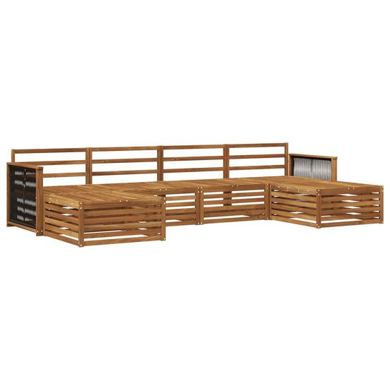 Ensemble de canapés d'extérieur 6 pc bois d'acacia massif