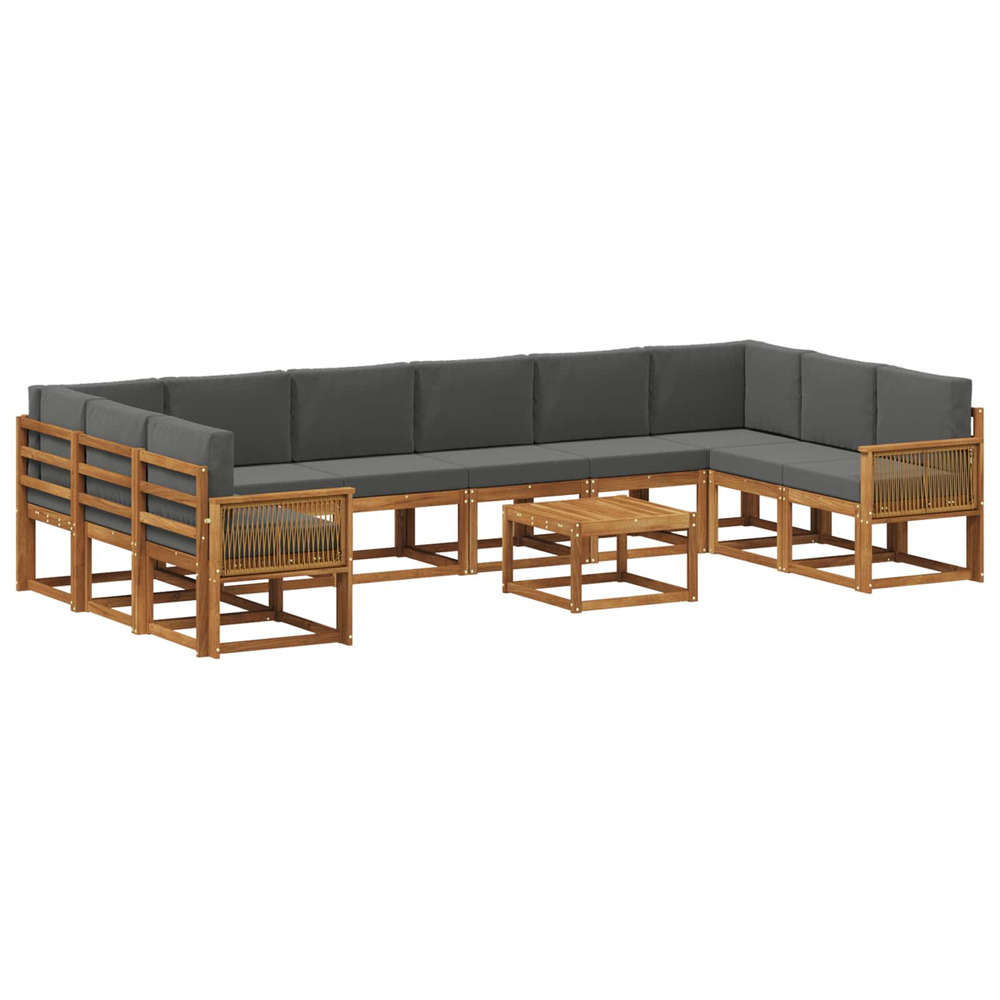 Ensemble de canapés d'extérieur 11 pcs naturel et anthracite
