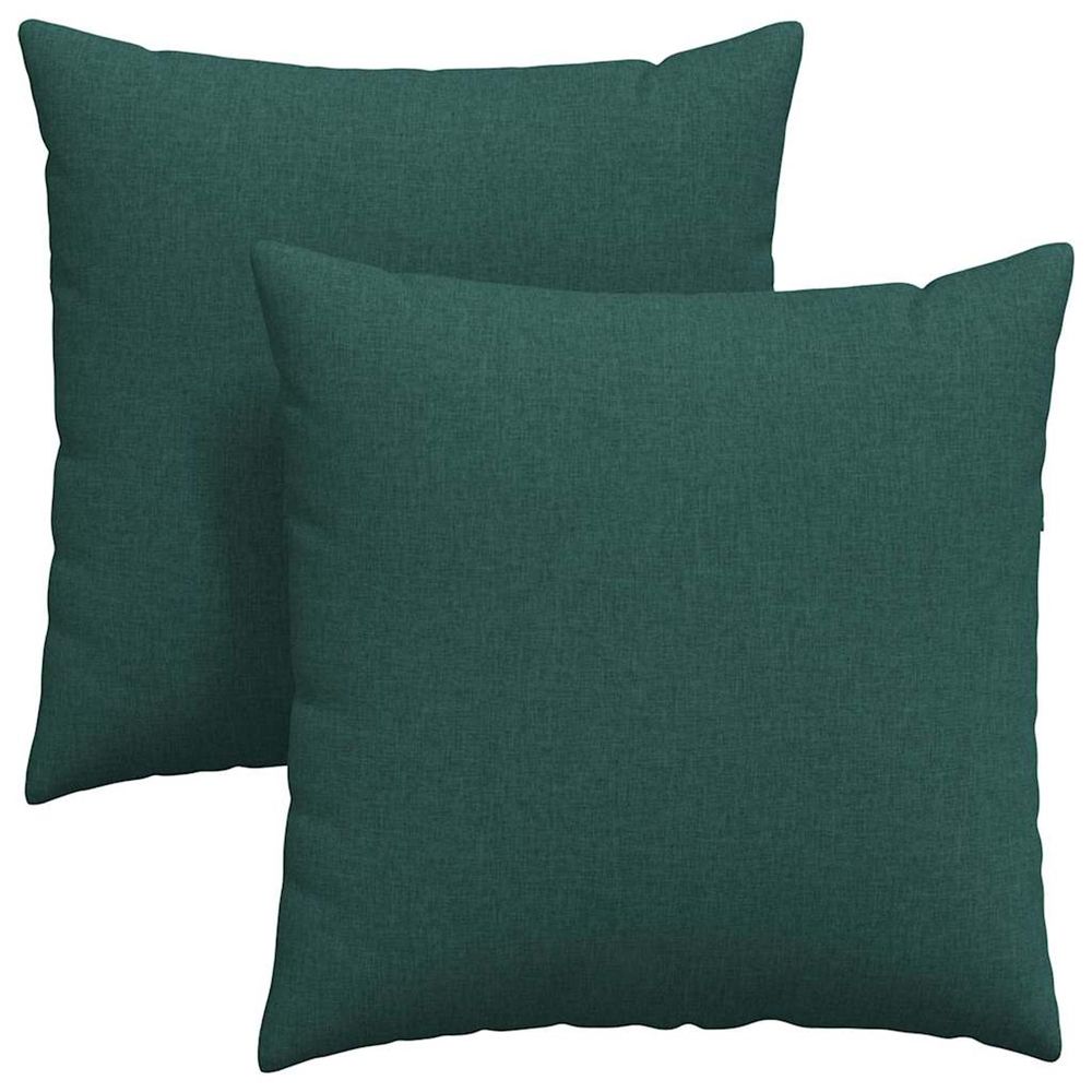 Coussins de canapé 2 pc tissu vert foncé 60 x 60 cm