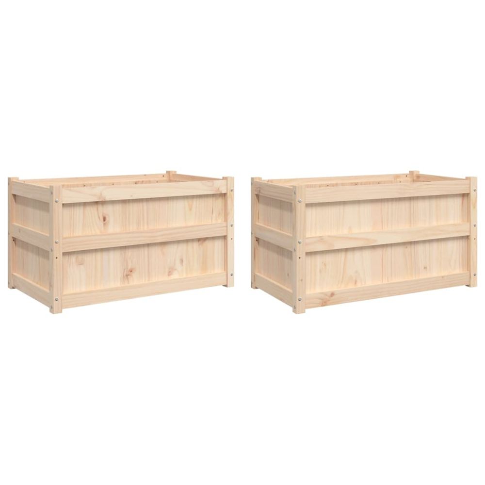Jardinière d'extérieurs 2 pcs bois de pin massif