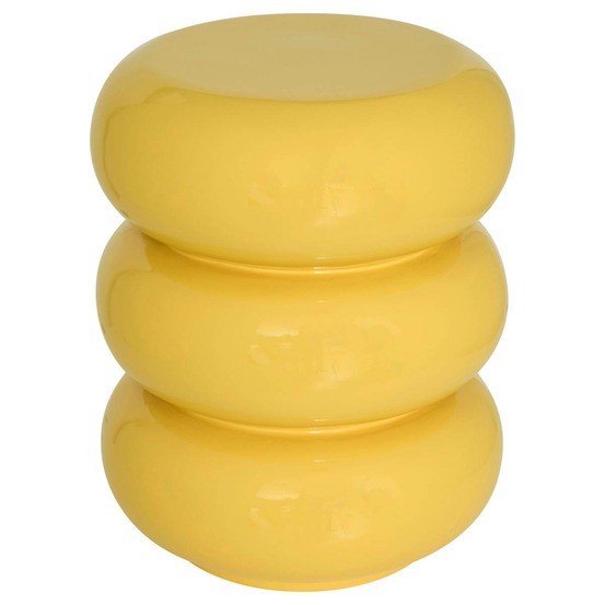 Table d'appoint stoneto jaune soleil 35x35x43cm