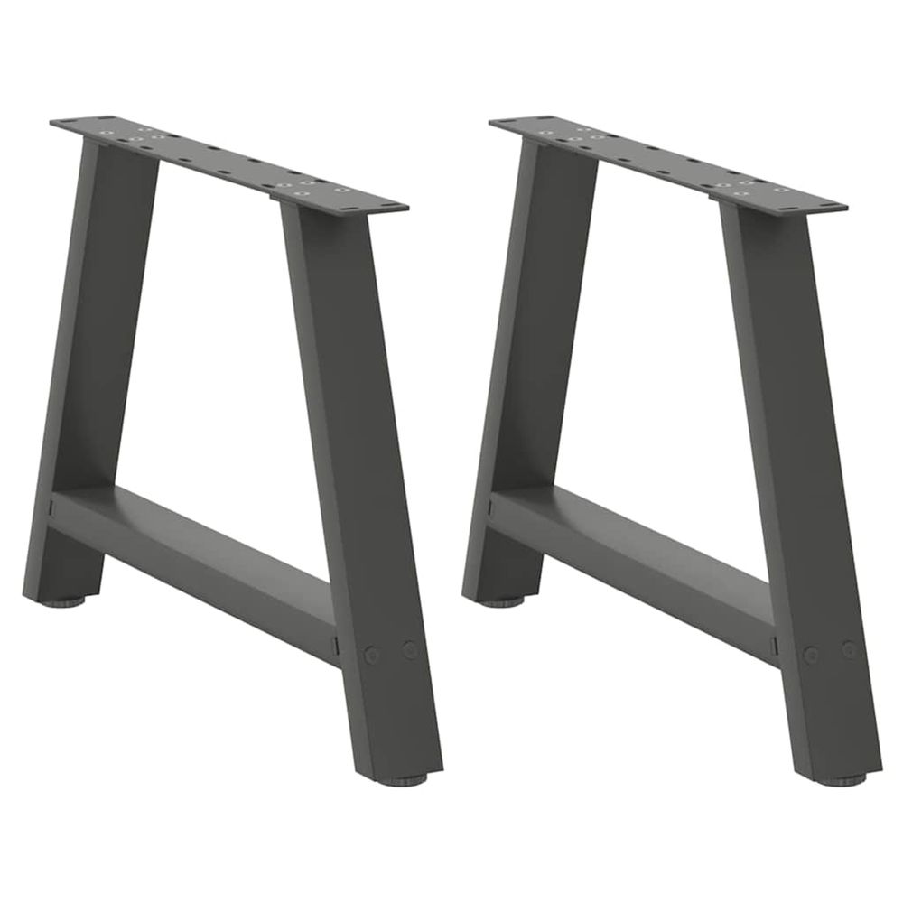 Pieds de table basse en forme de a 2 pièces anthracite 70 x (42-43) cm acier