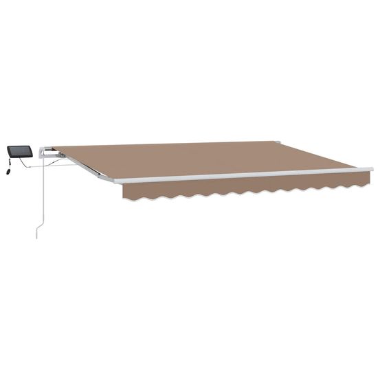 Auvent rétractable taupe 350 x 250 cm tissu et aluminium