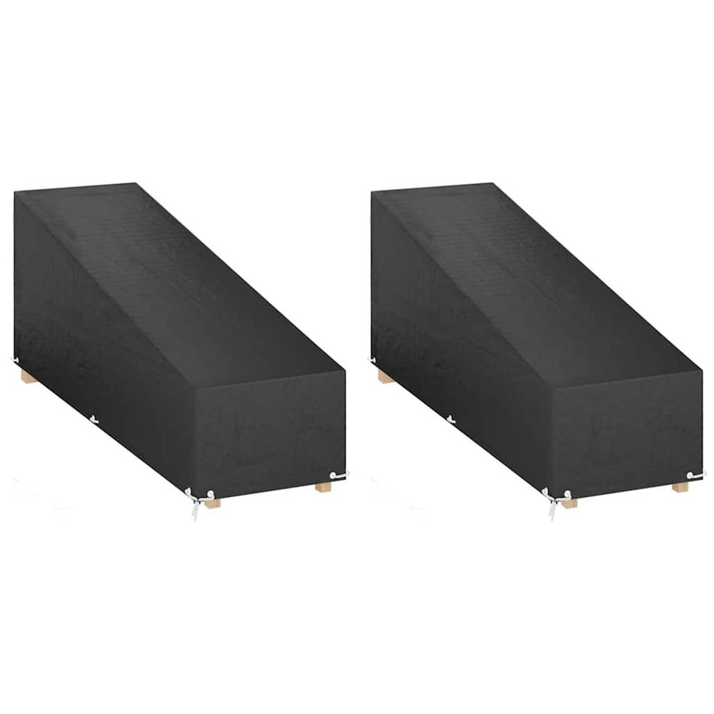 Housses pour chaise longue 2 pcs 12 œillets 200x65x35/60 cm pe bain de soleil