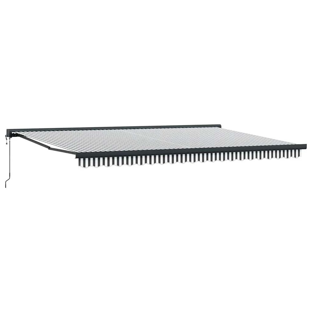 Auvent rétractable anthracite et blanc 5x3 m tissu et aluminium