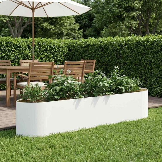 Grand jardin surélevé acier blanc pour agriculture urbaine bord bateau