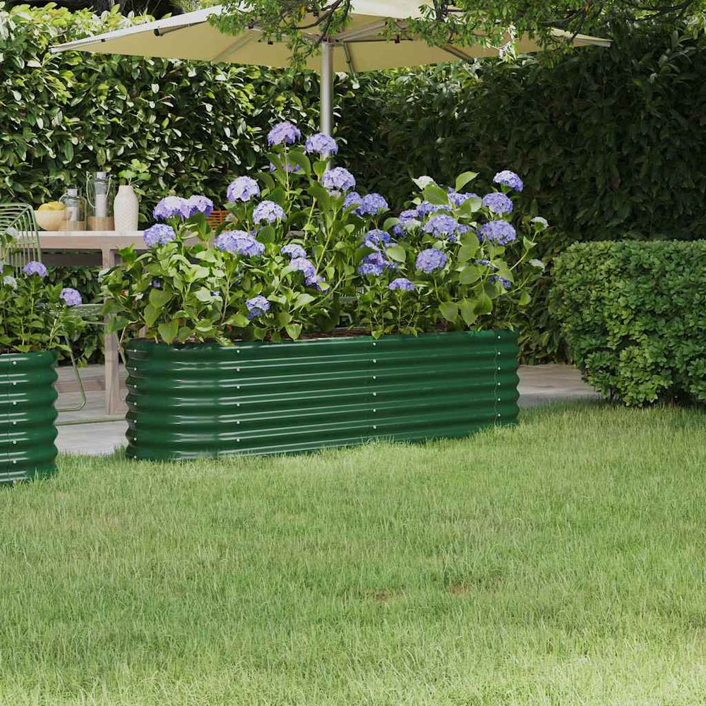 Grand carré potager ovale acier galvanisé potager vert 152x40x36 cm