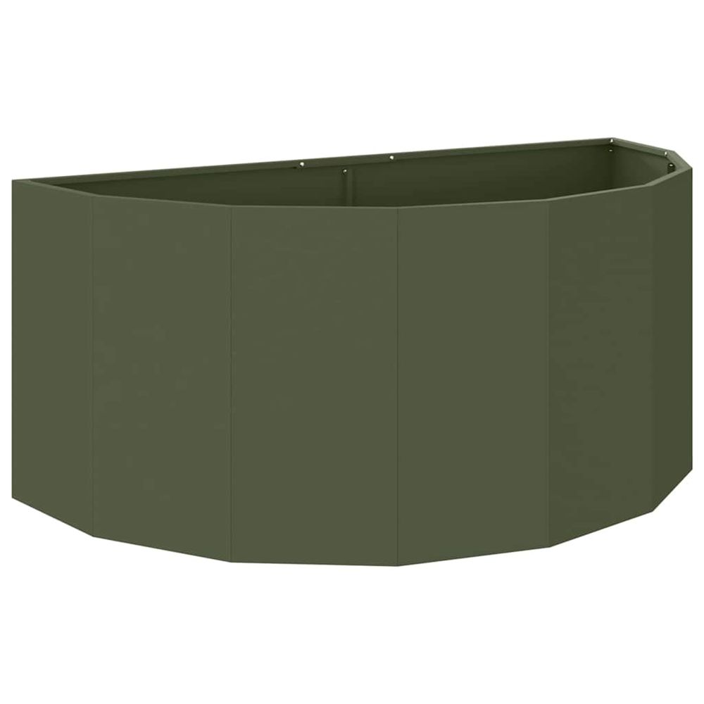 Jardinière d'extérieur vert olive 120 x 60 x 50 cm acier