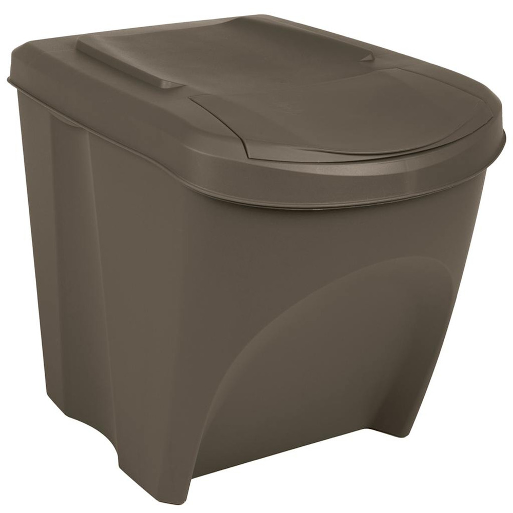 Poubelles à ordures empilables 3 pcs gris 75 l polypropylène