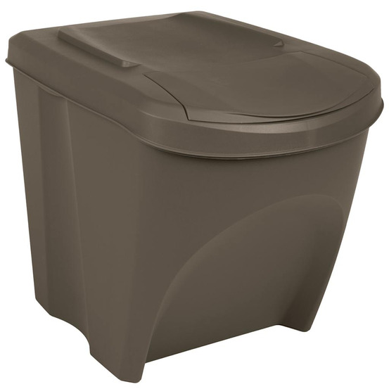 Poubelles à ordures empilables 3 pcs gris 75 l polypropylène