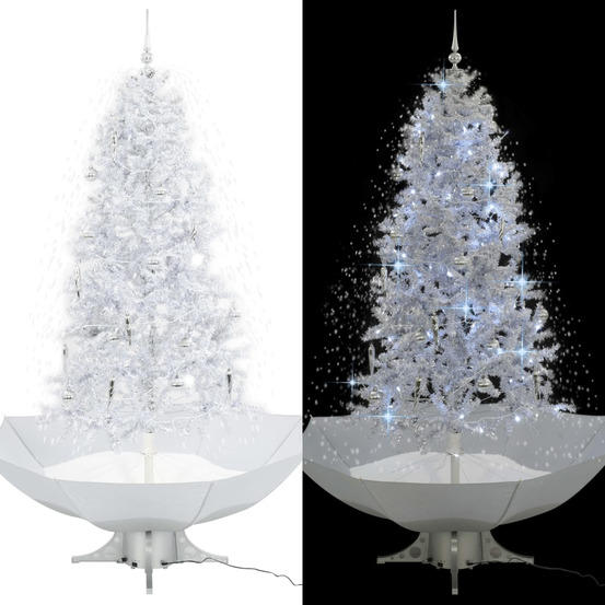 Arbre de Noël neigeux parapluie Blanc 190cm