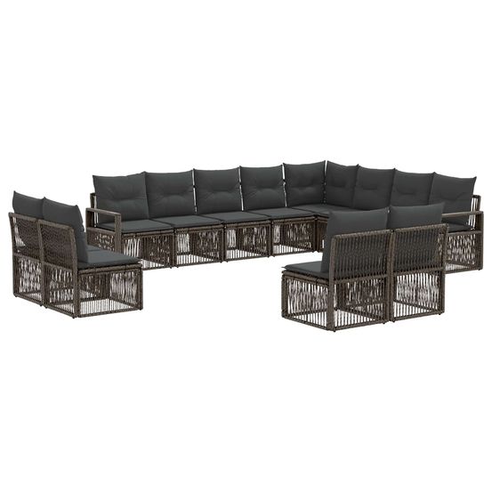 Ensemble de canapé de jardin 12 pc gris polyrotin