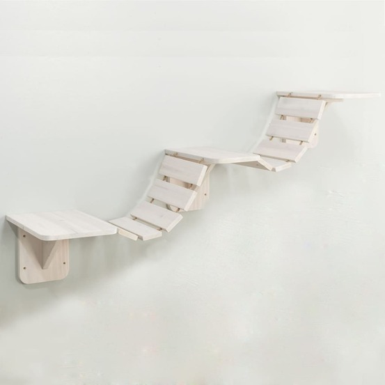 Échelle d'escalade murale pour chats 150x30 cm blanc