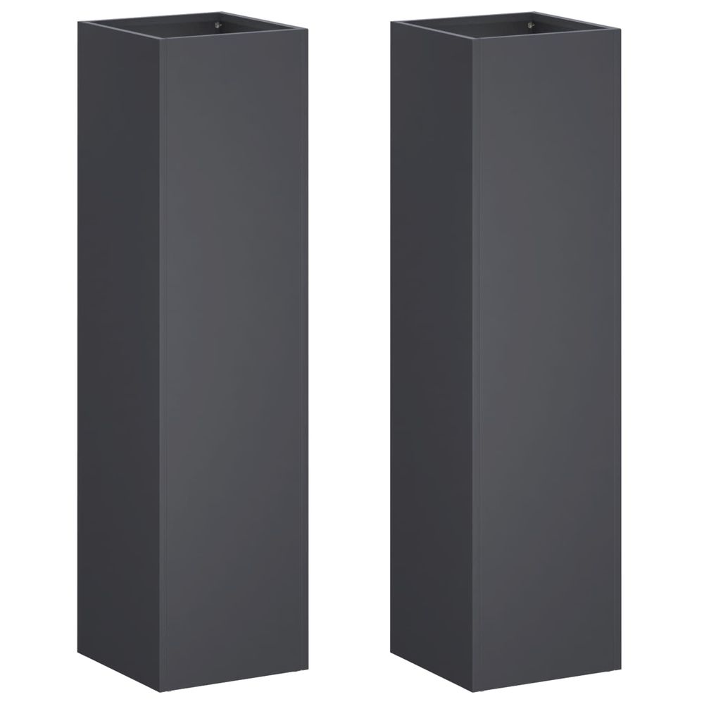 Cache-pot de jardin 2 pc anthracite 20 x 20 x 75 cm