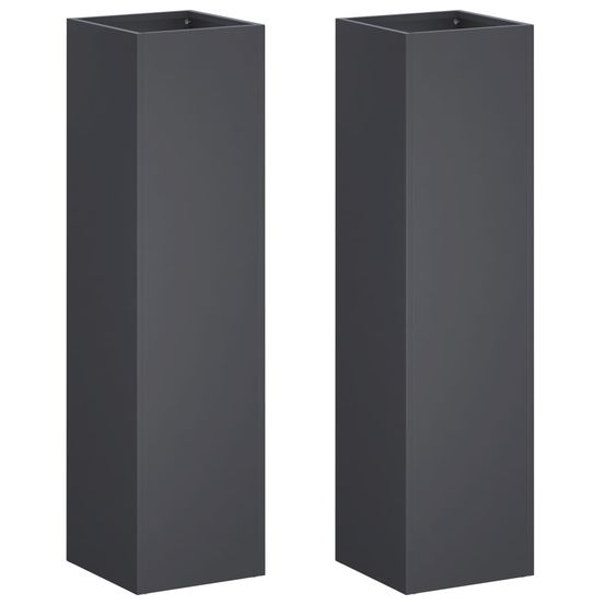 Cache-pot de jardin 2 pc anthracite 20 x 20 x 75 cm