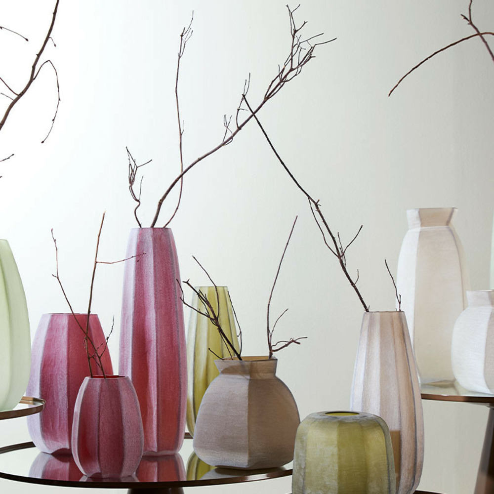 Vase décoratif bradley rose verre 17x60cm