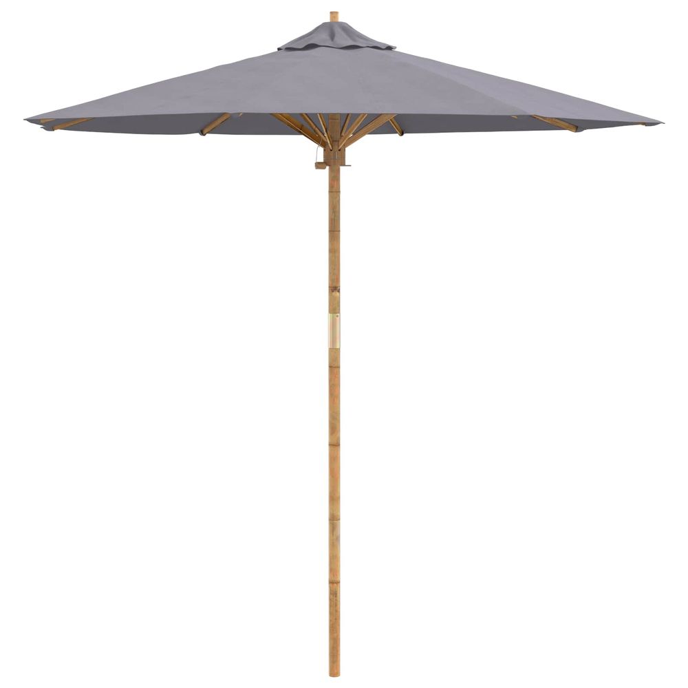 Parasol de jardin rond ø 217 x 230 cm bambou gris foncé