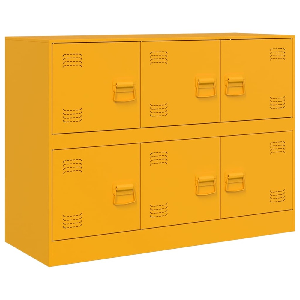 Buffet bahut commode armoire meuble de rangement organisateur cuisine salle de séjour salon jaune moutarde 99 x 39 x 73 cm ac